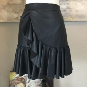 **SOLD**Leather Mini Skirt Dark- Navy, Skater